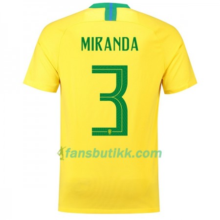 Fotball-VM 2018 Brasil drakt Miranda 3 Hjemmetrøye